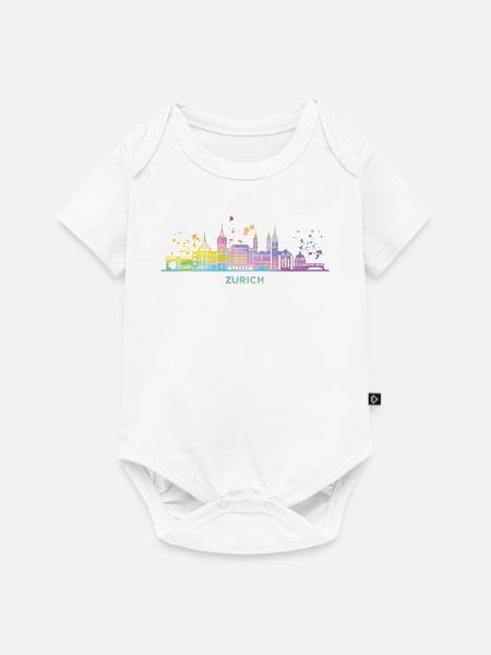 Zuricher Skyline Zurich - Baby Premium Kurzarmbody - Weiß