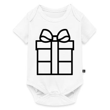 Kleine Geschenkbox - Baby Premium Kurzarmbody - Weiß - Vorne