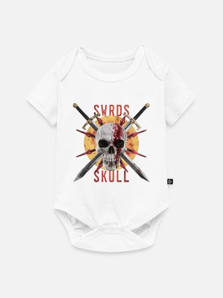 SCHWERTER UND SCHÄDEL - Baby Premium Kurzarmbody - Weiß