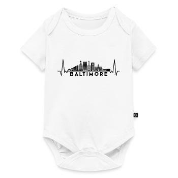 Herzschlag Skyline USA Baltimore - Baby Premium Kurzarmbody - Weiß - Vorne