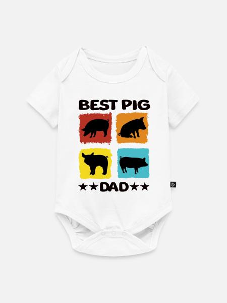 Best Pig Dad - Baby Premium Kurzarmbody - Weiß