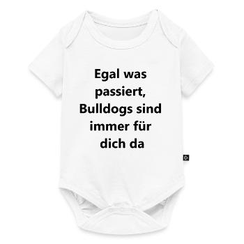 Bulldog-Geschenk - Baby Premium Kurzarmbody - Weiß - Vorne