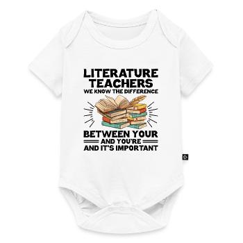 Professeur de littérature Professeur d’école Professeur drôle S - Body à manches courtes Premium Bébé - blanc - Devant