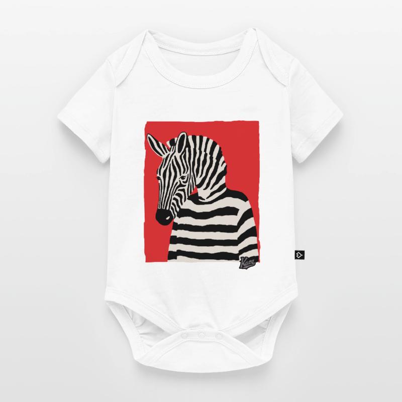 Cartoon Comic Kunst eines Zebra mit Pullover Baby Premium Kurzarmbody