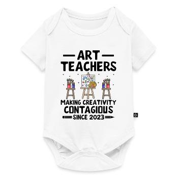 Art Teacher School Teacher Funny Art Teachers Scho - Baby Premium short-sleeve bodysuit - white - Front