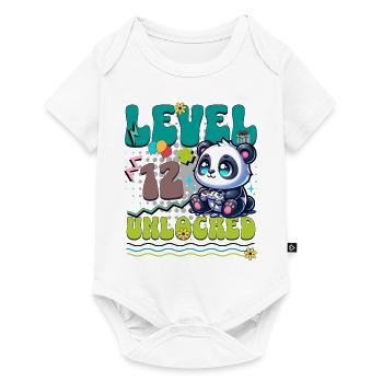12th Birthday Level Unlocked Gaming Panda - Baby Premium short-sleeve bodysuit - white - Front