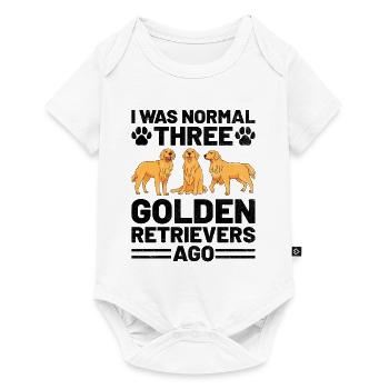 Ich war normal drei Golden Retriever vor GR Retrie - Baby Premium Kurzarmbody - Weiß - Vorne