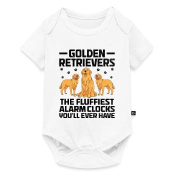 Golden Retriever Die flauschigsten Wecker GR Re - Baby Premium Kurzarmbody - Weiß - Vorne