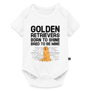 Golden Retriever Born To Shine Gezüchtet, um Mine zu sein GR - Baby Premium Kurzarmbody - Weiß - Vorne