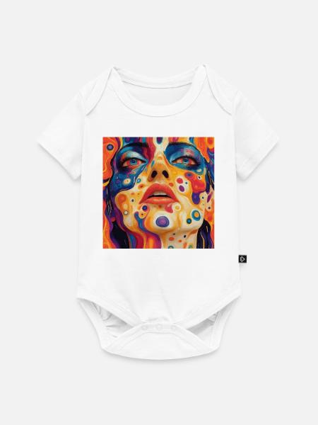Psychodelisches Gesicht bunt - Baby Premium Kurzarmbody - Weiß