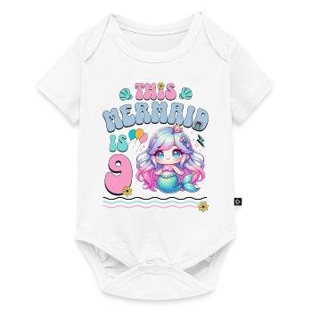 Mermaid 9th Birthday Girl Kids - Baby Premium short-sleeve bodysuit - white - Front