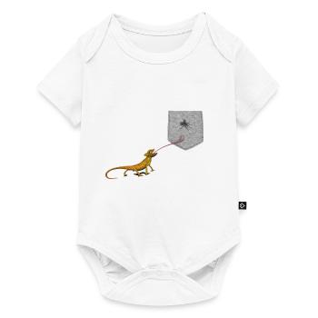 Lizard Tongue Reaching For Fly In Fake Pocket Fun - Baby Premium short-sleeve bodysuit - white - Front