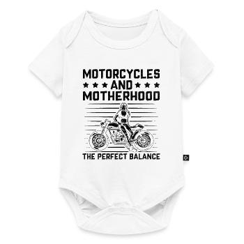 Motorräder und Mutterschaft: Die perfekte Balance - Baby Premium Kurzarmbody - Weiß - Vorne
