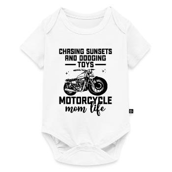 Jagd Auf Sonnenuntergänge Und Ausweichspielzeug Motorrad Mama Li - Baby Premium Kurzarmbody - Weiß - Vorne