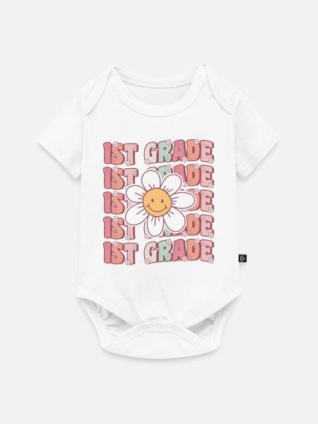 Groovy 1. Klasse Zurück Zur Schule Erster Tag - Baby Premium Kurzarmbody - Weiß