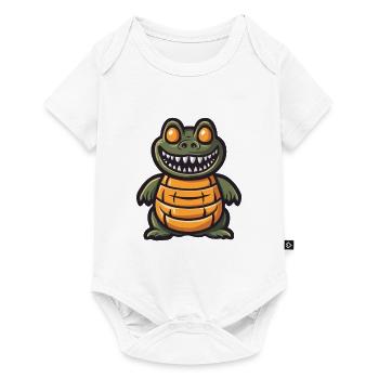 Alligator Halloween Bande dessinée drôle - Body à manches courtes Premium Bébé - blanc - Devant