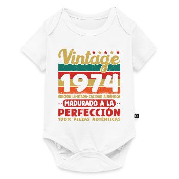 Vinatge 1974 Cadeau d’anniversaire - Body à manches courtes Premium Bébé - blanc - Devant