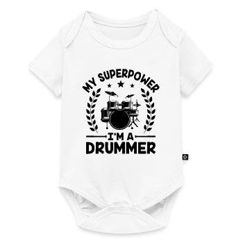 My Superpower I'm A Drummer Drum Drumming Drummers - Baby Premium short-sleeve bodysuit - white - Front