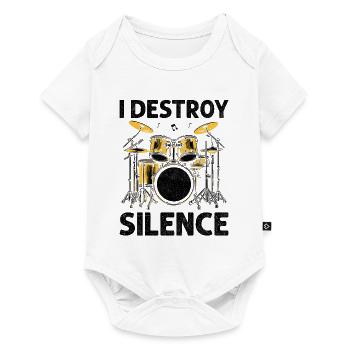 Je détruis le silence Batteur Tambour Tambour Tambour - Body à manches courtes Premium Bébé - blanc - Devant