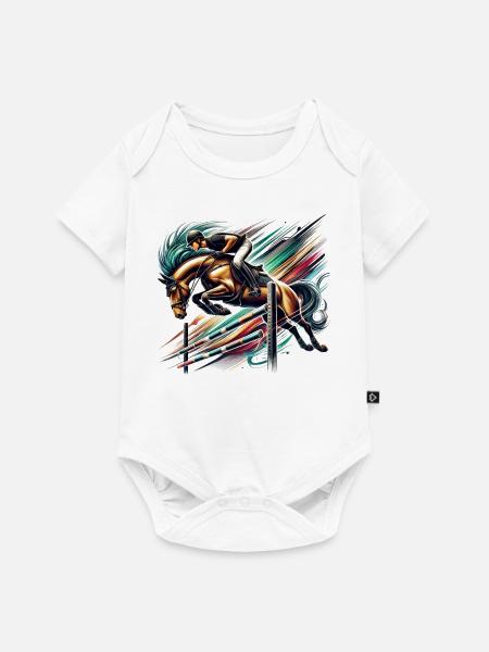 Springreiter - Baby Premium Kurzarmbody - Weiß