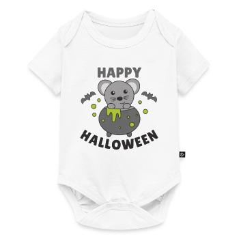 Mouse Happy Halloween Witch's Cauldron Bat - Baby Premium short-sleeve bodysuit - white - Front