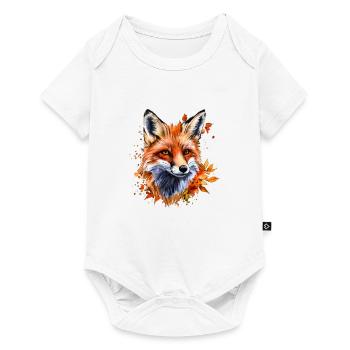 Autumn Watercolor Fox - Baby Premium short-sleeve bodysuit - white - Front
