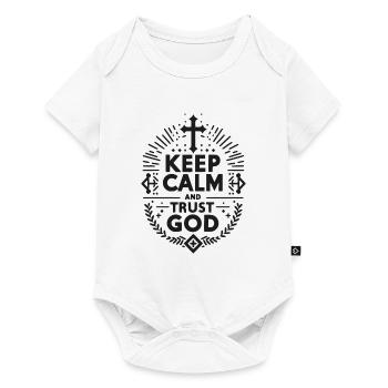 Restez calme et faites confiance à Dieu - Body à manches courtes Premium Bébé - blanc - Devant
