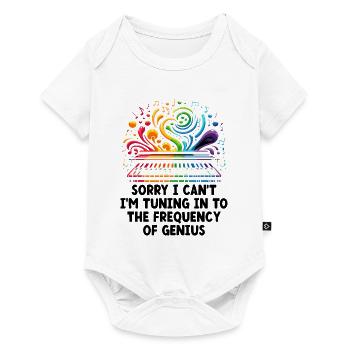 Sorry I Can't I'm Turning In To The Frequency Geni - Baby Premium Kurzarmbody - Weiß - Vorne