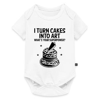 I Turn Cakes Into Art What's Your Superpower Baker - Baby Premium short-sleeve bodysuit - white - Front