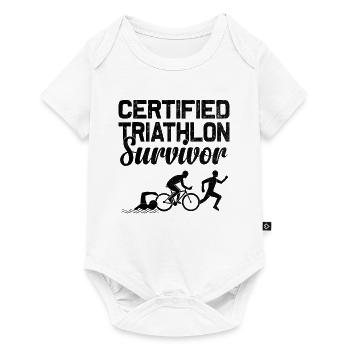 Certified Triathlon Survivor Swim Bike Run Triathl - Baby Premium short-sleeve bodysuit - white - Front