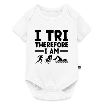 I Tri Therefore I Am Swim Bike Run Triathlete - Baby Premium short-sleeve bodysuit - white - Front