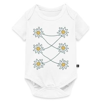 Alpes Blanches Edelweiss Fleur Montagne Montagne Montagne Fleur Randonnée - Body à manches courtes Premium Bébé - blanc - Devant