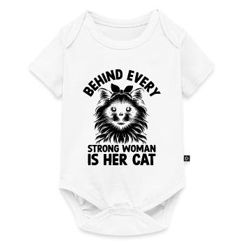 Derrière chaque femme forte se cache son chat Ragdoll Lover - Body à manches courtes Premium Bébé - blanc - Devant