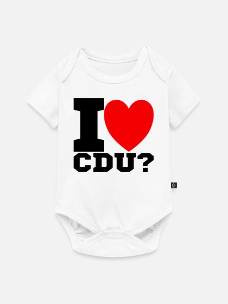 I love CDU - Baby Premium Kurzarmbody - Weiß