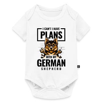 Je ne peux pas avoir de projets avec mon berger allemand L - Body à manches courtes Premium Bébé - blanc - Devant