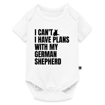 Je ne peux pas avoir de projets avec mon berger allemand L - Body à manches courtes Premium Bébé - blanc - Devant