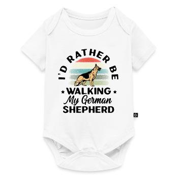 Je préfère promener mon amoureux des chiens de berger allemand - Body à manches courtes Premium Bébé - blanc - Devant