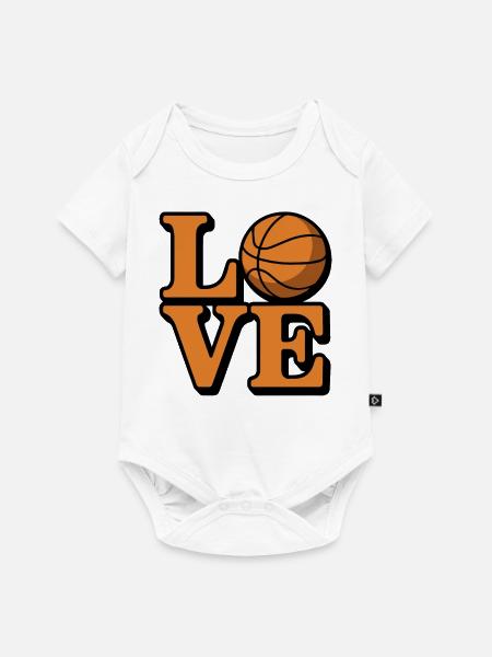 Ich liebe Basketball - Baby Premium Kurzarmbody - Weiß