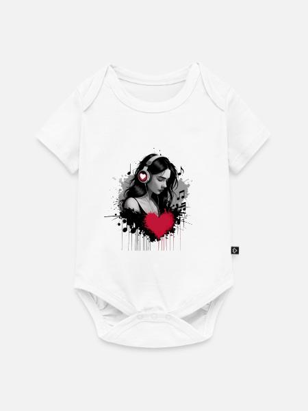 Klang-BLISS - Baby Premium Kurzarmbody - Weiß
