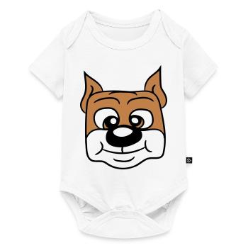 Visage de chien Petit Tête d’animal de compagnie Mignon - Body à manches courtes Premium Bébé - blanc - Devant