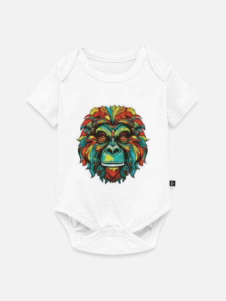 Gorilla Portrait - Baby Premium Kurzarmbody - Weiß