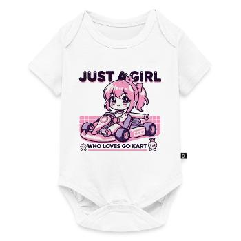 Une fille qui aime le style anime Go-Kart - Body à manches courtes Premium Bébé - blanc - Devant