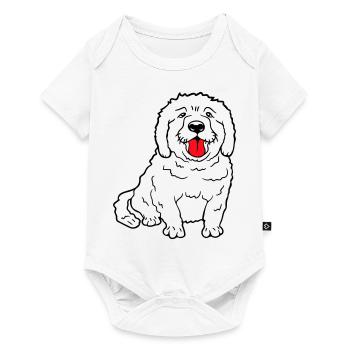 Dear dog sticks out his tongue happily - Baby Premium short-sleeve bodysuit - white - Front