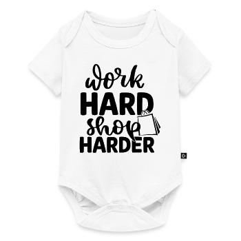 Work hard, land harder - Baby Premium short-sleeve bodysuit - white - Front