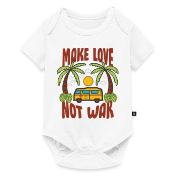 Make Love Not War Flower Power Hippie - Baby Premium short-sleeve bodysuit - white - Front