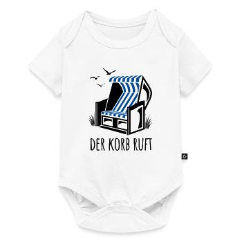 Der Korb ruft - Strandkorb - Meer - Urlaub - Baby Premium Kurzarmbody - Weiß - Vorne