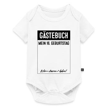 Gästebuch 16 Jahre alt 16. Geburtstag - Baby Premium Kurzarmbody - Weiß - Vorne