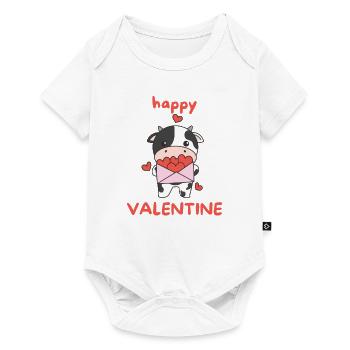 Vache pour la Saint-Valentin animaux mignons avec des cœurs - Body à manches courtes Premium Bébé - blanc - Devant