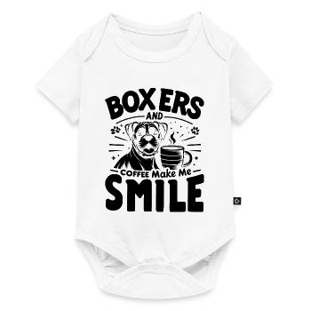 Boxers And Coffee Make Me Smile Caffeine Lover - Baby Premium short-sleeve bodysuit - white - Front