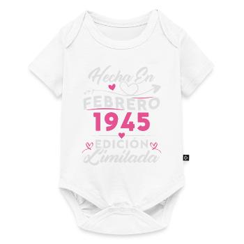 80th Birthday Woman 80 Years Made In 1945 February - Baby Premium short-sleeve bodysuit - white - Front